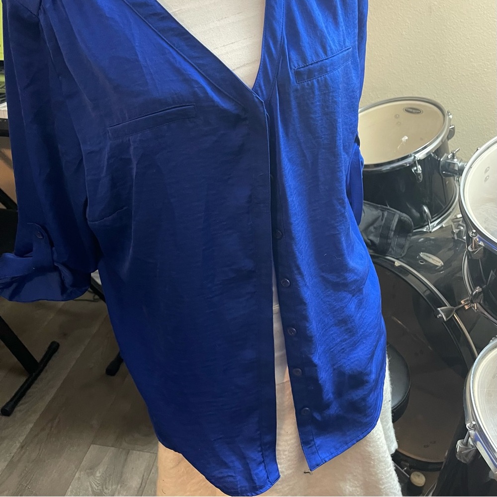 Covington blue blouse, 100% polyester